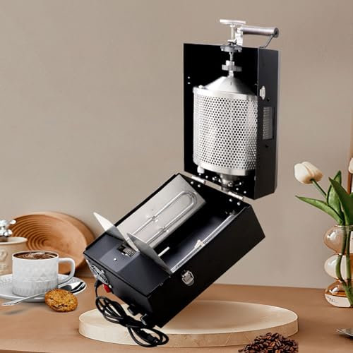 BDJSN Electric Coffee Bean Roaster, 400g Professional Stainless Steel Coffee Bean Cooking Machine, Temperature/Speed/Voltage/Adjustment, for Home, Cafe, Office, Restaurant