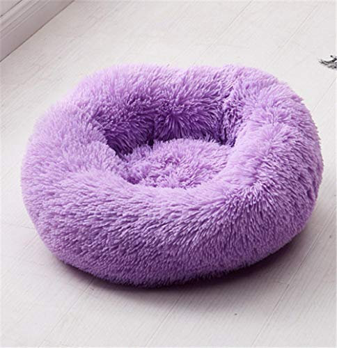 SJHDHDA Warmes Fleece-Hundebett, 50, 60, 70, 80 cm, rundes Haustier-Liegekissen für kleine, mittelgroße und große Hunde und Katzen, Winter-Hundezwinger, Hundewelpen-Matte-1_Durchmesser_80 cm Learned