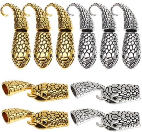 Housoutil 10 par smyckeslås ormhuvudform för armband och halsband eleganta och praktiska gör-det-själv-tillbehör för smyckestillverkning, blandad stil