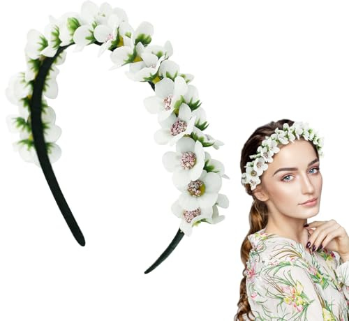Blumenkranz Haare Oktoberfest Damen – Vintage Haarreif Dirndl Blumen, Trachten Haarschmuck für Frauen, Elastisch & Bequem, Festival Haarkranz, Geschenkidee