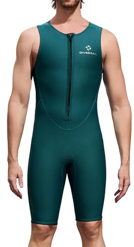 Sxiwei Neoprenanzug Herren Einteiliger 2mm Shorty Sportlich Schwimmanzug Ärmellos Schnorcheln Taucheranzug für Wassersport