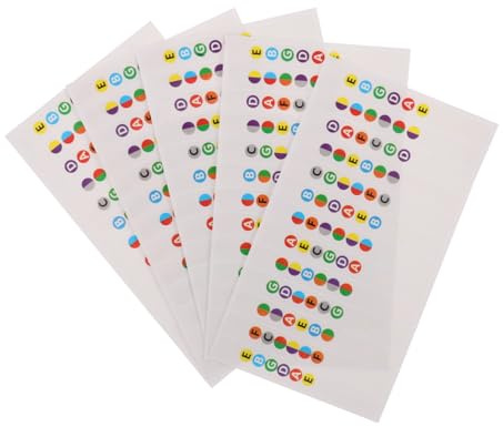 Adesivi per Tastiera Chitarra 5 Pezzi, Scheda Accordi | Carta, Applicazione Facile e Riutilizzabile, Layout Intuitivo per Studio e Pratica, Adatti a Ukulele