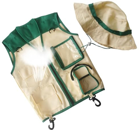 Generisch Children's Explorer Vest and Outdoor and Camping Equipment, Explorer Equipment Vest with for Camping, Hiking, Jungle, Safari, Garden, Zoo, Adventure