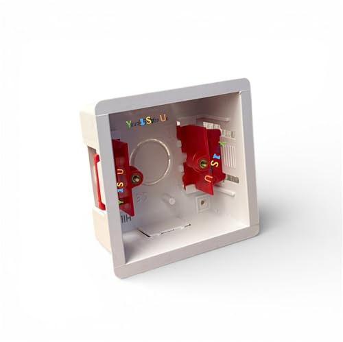 1 Gang 35mm Dry Wall Back Box 1 Gang 35mm Plastic Single Dry Lining Plasterboard Wall Back Box 35mm Electrical Socket Switch Recessed Wall Pattress 35mm Adjustable Lugs - 1 Back Box Pattress