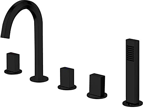Sink tap Five-Piece Bathtub tap Bathroom Basin tap, Washbasin Hot and Cold Water Mixer Tap, Copper Split Type Bathtub Shower tap Set, Electroplating,A(C)