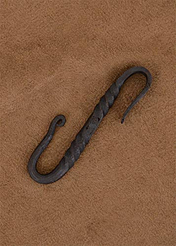 Ulfberth geschmiedeter Gürtelhaken aus Stahl, Gürtelhalter, Damen, Herren, tordiert, S-Haken, Lagerleben, Mittelalter, Wikinger, LARP, Festival, Schmiedeeisen, ca. 7 cm