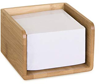 Osco Bamboo Memo Pad with 500 Sheets – Bamboo Desk Note Block & Message Dispenser Pad for Office & Home Desk – Natural Finish, Stylish Stationery Accessory, 80×110×110 mm