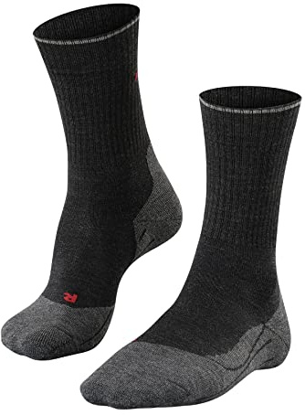 FALKE TK2 Explore Wool Silk M So lana filo funzionale spessi antivesciche 1 paio, Calzini da escursionismo Uomo, Grigio Anthracite Melange 3080, 44-45