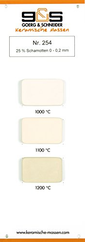 Goerg & Schneider Tonmasse 254, Hell Brennend, 25% Schamotte 0 - 0,2mm, Ton Zum Töpfern