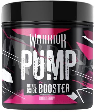 Warrior Pump Non Stim Pre-Workout Powder 225g – Nitric Oxide Supplement – Contains Citrulline Malate, Cyclic Dextrin for Energy, Focus, and Performance – 30 Servings (Bubblegum)