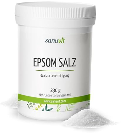 Sanuvit Epsom Salz 230g - Reinstoffprodukt direkt vom Hersteller (hypoallergene Manufaktur)