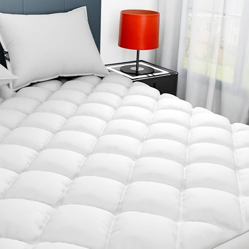 Sunflower Queen Mattress Pad, Hypoallergenic Cotton Mattress Cover, 18-22 Extra Deep Pocket Quilted Protector, Breathable&Noiseless