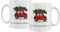schenken-24 Becher 'Crazy Santa' - Weihnachtsbecher - Tasse - Glühweinbecher, 2er Set, Steingut, 300ml, grau oder rot