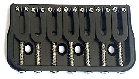 Steg für E-Gitarre, Messing, 7 Saiten, Schwarz