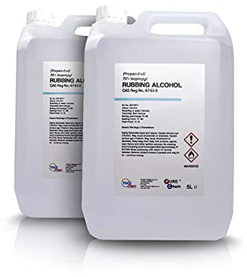 Rubbing Alcohol 70% IPA Isopropanol Alcohol - Pure Chem (White) 5L x 2