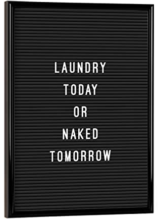 artboxONE Poster mit schwarzem Rahmen 18x13 cm Typografie Letterboard Laundry Today - Bild Letter Buchstaben Haushalt