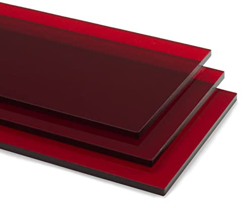 3mm Colour Acrylic Sheet Plastic A5 / A4 / A3 Cut to Size (Colour Tint - Red 4401, A4-210mm x 297mm)