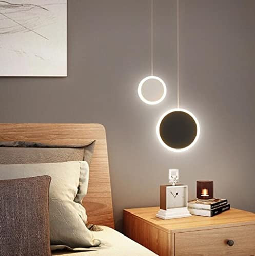 Lampada a sospensione LED moderno luci sospese 9W Camera da letto luce pendente comodino Intorno a disegno lampadario Regolabile in altezza 3000 mila lampadario Per soggiorno scale 15cm+10cm