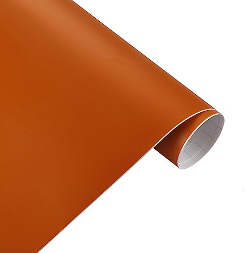 DIY Auto Folie Vinyl,Wasserdichter Autofolie Aufkleber mit blasenfreier Klebefolie Selbstklebend DIY Ganzkörper Auto Styling Aufkleber Fahrzeug Lackschutzfolie für Motorrad Laptop,50 * 200cm,Orange