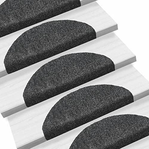 homiuse Selbstklebende Treppenmatten 10 STK. Dunkelgrau 65x21x4 cm Treppenstufen Matten Modern Stufenteppich Stufenmatten Innen Treppenstufen Antirutsch Treppenstufen Schutz Warm & Komfortabel