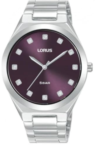 Lorus Orologio analogico al quarzo da donna con bracciale in metallo, Argento/Viola - RG299VX9