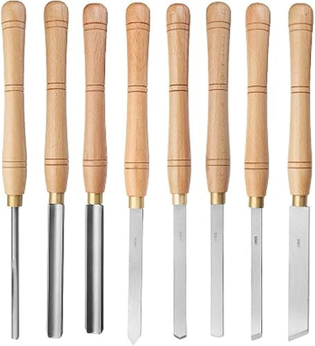 OITTo Professionelles Holzdrehmeißel-Set, Drehmeißel 8-teiliges Holzdrehmeißel-Schneiden, Schnitzen von Stahlklingen, Holzdrehwerkzeuge, Drehmeißel-Set zur Aufbewahrung