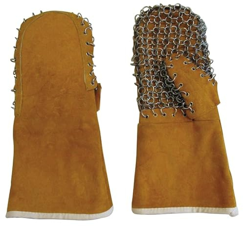 BALSAT Manoplas de Cuero con Serraje | para Horno de Cocina Profesional | Resistentes al Calor 500 °C | Manoplas para Barbacoa, Panadería y Cocina Industrial | Protección Térmica y Antideslizante