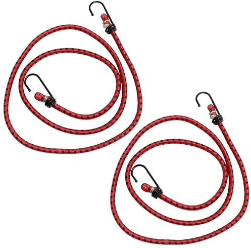 Aerzetix - C72804 - Set di 2 - Cordino/tenditore/Corda Elastica di Bagaglio con 2 Ganci Cinghia 120cm - Clip di Estensione per telone - Auto Moto Veicolo
