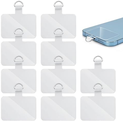 NyxSeat 10 stycken mobiltelefontätningar, mobiltelefonsnoddkuddar, transparenta mobilkedjor-lappar, snodddelar, transparenta mobiltelefonnyckelband kuddar med metallringar, vattentäta surfplattor för