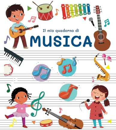 QUADERNO PENTAGRAMMATO PER BAMBINI Baby Band- Il mio quaderno di musica: Quaderno con pentagrammi grandi | formato A4 | 120 pagine | 6 pentagrammi per pagina | con Attività gioco e scala musicale