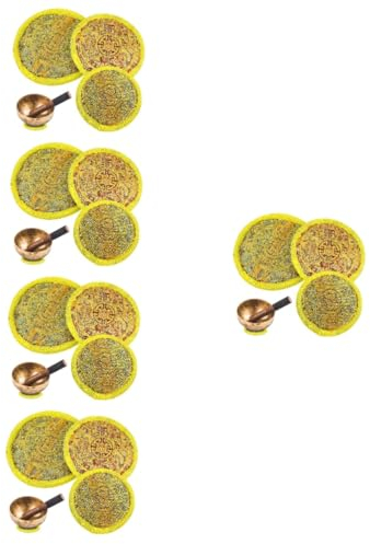 BESTonZON 15stücke Klangschalenuntersetzer Mit Vintage- Runde Meditationsmatten Für Tibetische Klangschalen Als Bodenkissen Und Teekissen