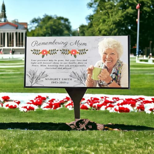 Placa conmemorativa personalizable para mamá o papá (diseño floral), personalizable con nombres, fechas, imágenes, mensajes