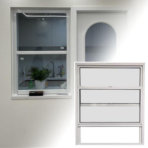 Finestre Finestra di Ventilazione a Sollevamento Verticale Bianca, Finestre Scorrevoli per Capannoni, Ristoranti, Food Truck, Concessioni, 50, 55, 60, 65, 70, 80, 90, 100 cm(WxH 23x12in/58.4x30.5cm)