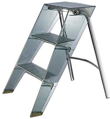 Klapptrittleiter aus transparentem Acryl mit Halterung aus Aluminiumlegierung, multifunktionaler 3-stufiger Beistelltisch in 4 Farben, langlebig und rutschfest