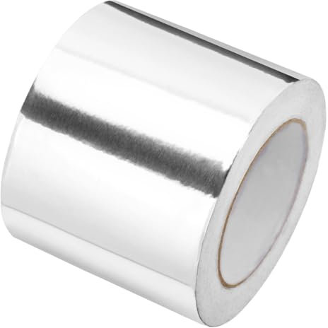 QWORK® Ruban adhésif en aluminium 100mmx50M - Ruban d'étanchéité résistant à la chaleur et étanche, pour scellement, réparation et isolation