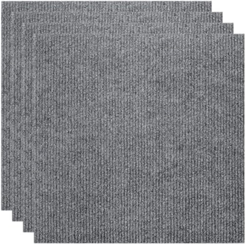 Teppichfliesen Selbstklebend Teppichfliesen für Zuhause, rutschfest, selbstklebend, zum Abziehen und Aufkleben, schalldämmend und verschleißfest, 1 Stück (hellgrau), 30 x 30 cm
