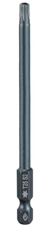 QUARKZMAN Punte Cacciavite Torx T25 1/4 Esagonale 4 Lunghezza Acciaio S2 Magnetica 6 Punti Punte Cacciavite Industriale a Prova di Manomissione Star con Testa Torx Forata
