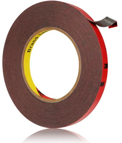 Czuibbou Doppelseitiges Klebeband, Extra Stark Klebend, Verwendet Originales 5108 Rohmaterial, 10mm x 11M, 0.8 mm dickt, Wasserfest und Hochtemperaturbeständig für Auto, Heimdekoration, Bürodekoration