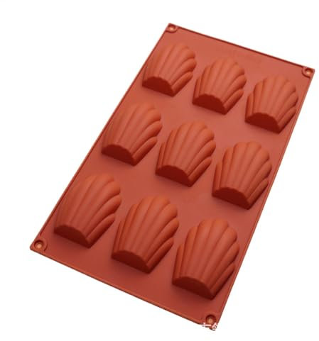 Moule en silicone Madeleine, moules en silicone Madeleine pour la pâtisserie | Moule à biscuits en forme de coquille en silicone | Moule à 9 cavités, moule à gâteau au thé antiadhésif pour