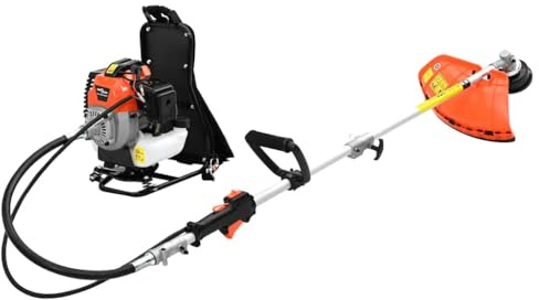 vidaXL Débroussailleuse sac à dos conception orange 52 cc 1,45 kW, coupe-herbe, coupe-herbe à essence, coupe-herbe à lame, coupe-herbe, coupe-bordures