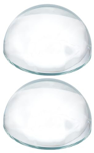 BENECREAT 2Pcs 1.5X Dome Magnifier, 9.7cm Transparent Dome Glass Paperweight for Newspaper, Reading Magnifying Glass, Display Decorations