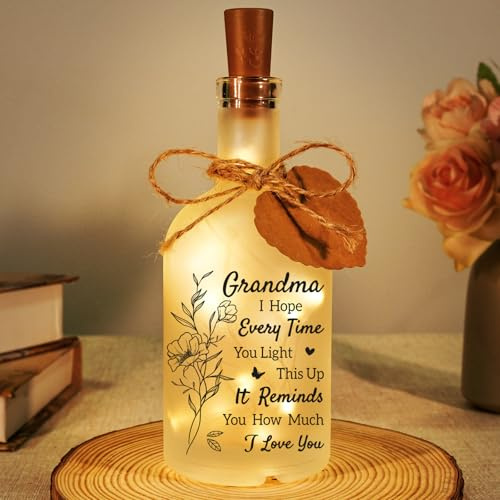 Einanmut Birthday Gifts for Grandma, Grandma Birthday Gifts - LED Bottle | Grandma Gifts, Mothers Day & Christmas Presents for Grandma Gran Granny Nan Nanny Nana