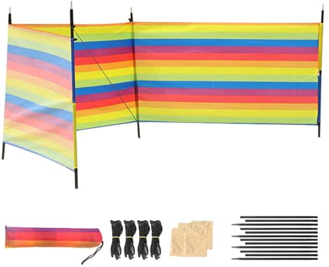 Protección contra el Viento para Camping con Accesorios, Pantalla de privacidad para Tomar el Sol, Barrera antiviento con Barras y Bolsa de Transporte, protección portátil de la Porty