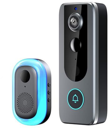 Smart WiFi Doorbell & Security Cam in One, with Live View, Two-Way Audio, Motion Alerts, Auto Snapshots, Local Recordings (1Set)