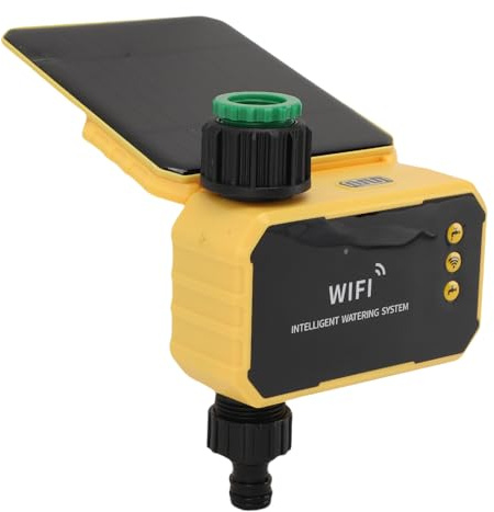Timer de L'arroseur, WiFi Smart Programmable Tuyau de Tuyau de Tuyau avec Panneau Solaire, Contrôle de L'application, Capteur de Pluie, Irrigation Automatique pour Balcon de