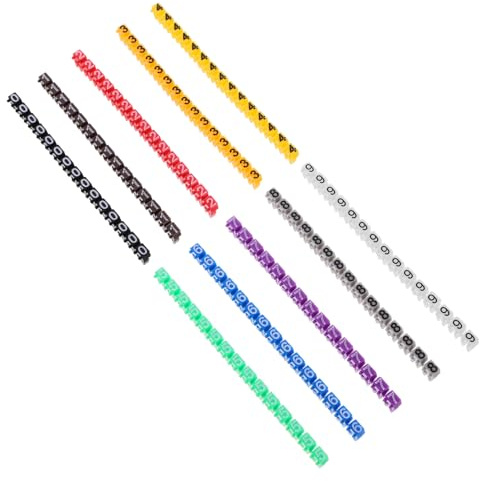 Sewroro 150 piezas Unidades Tubos para Cables Identificadores con Clip Etiquetas Autoadhesivas para Cables Eléctricos de Marcadores de Números Organización y Etiquetado