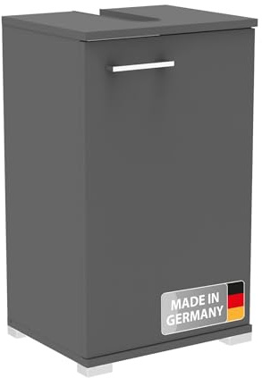 Fackelmann Easy Waschbeckenunterschrank in Anthrazit – 40cm Breite, Flexibler Türanschlag, Modernes Design und praktischer Stauraum, inkl- Füße – Made in Germany