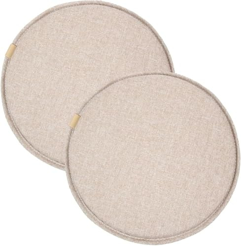 BUAOGDVG Set di 4/6/2 Cuscini Rotondi per Sedie Cucina con Lacci,Diametro 30cm/33cm/35cm/40cm/45cm per Sedie da Pranzo,Esterno, Giardino, Cucina, Ufficio, Soggiorno(A,2PCS-50CM)