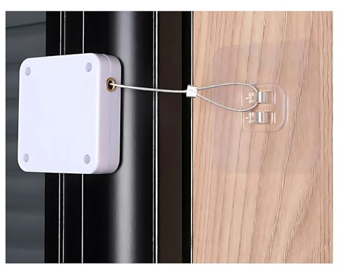 Chiudiporta automatico senza punzonatura, senza fori, sistema di chiusura automatica per porte commerciali e residenziali, senza trapano, 500 g, nero