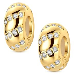 QIKAOLA Charms dorés pour bracelets Pandora Charms en or Perles Bijoux Cadeau pour femmes